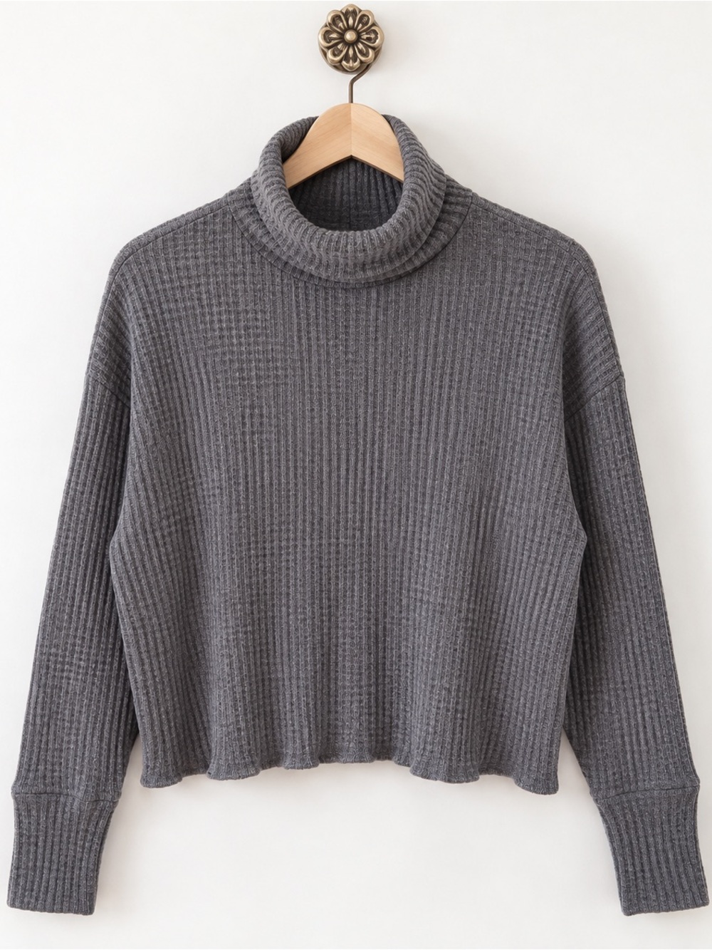 Wild Fable crop turtleneck waffle knit pullover sweater top S